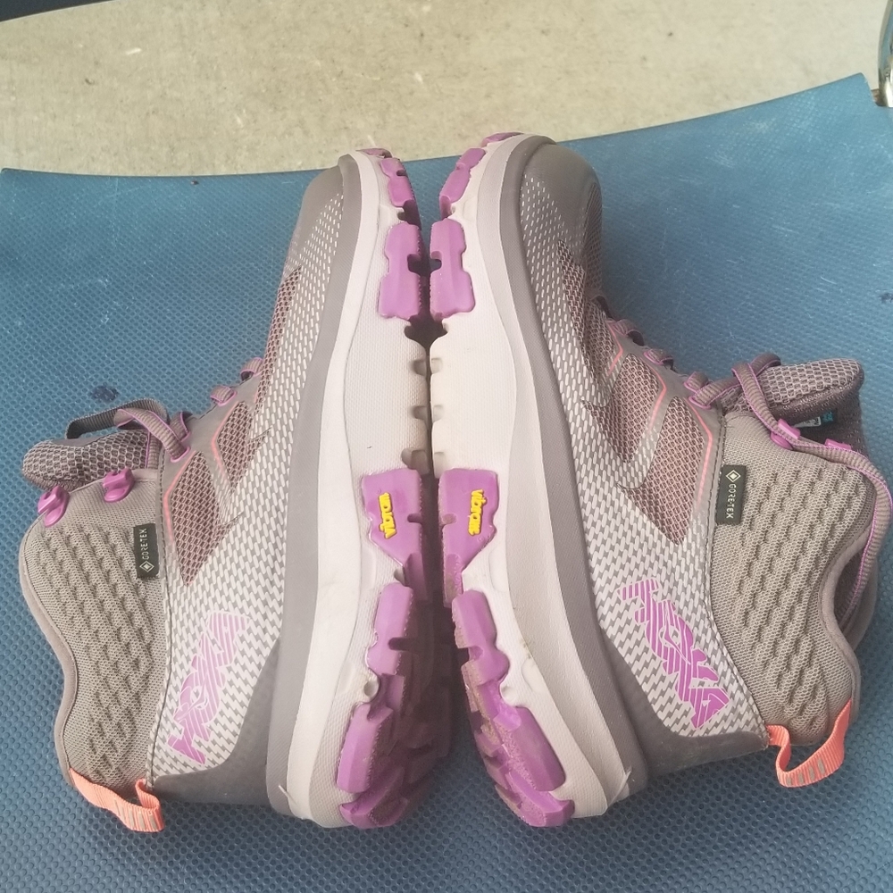 Hoka One One Gray and Purple Athletic Shoes